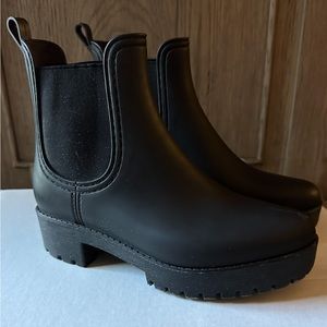 Jeffrey campbell black chelsea rain boots
